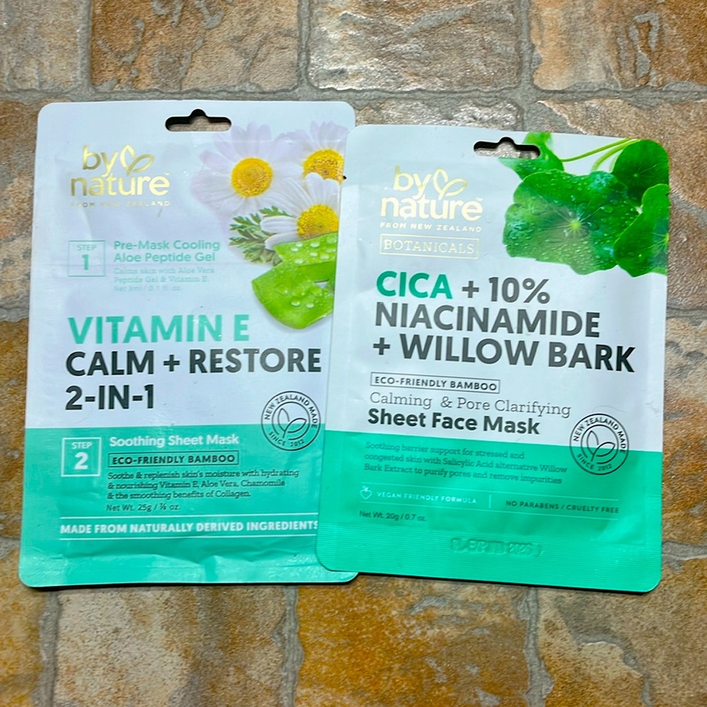 By Nature  2pack of Face masks. Vitamin E